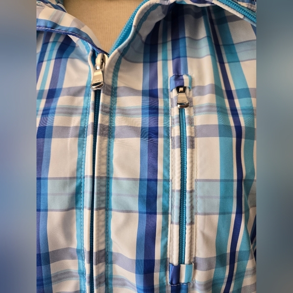 RALPH LAUREN- L-RL Active Blue and White Plaid Windbreaker Jacket. Size Large - Picture 5 of 16